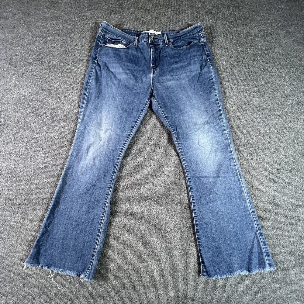 Signature by Levi's Bootcut Jeans Women's 16 Blue Cotton Denim Faded Workwear